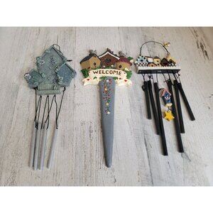 Wind chime bird house garden pick outdoor hanging Xmas decor